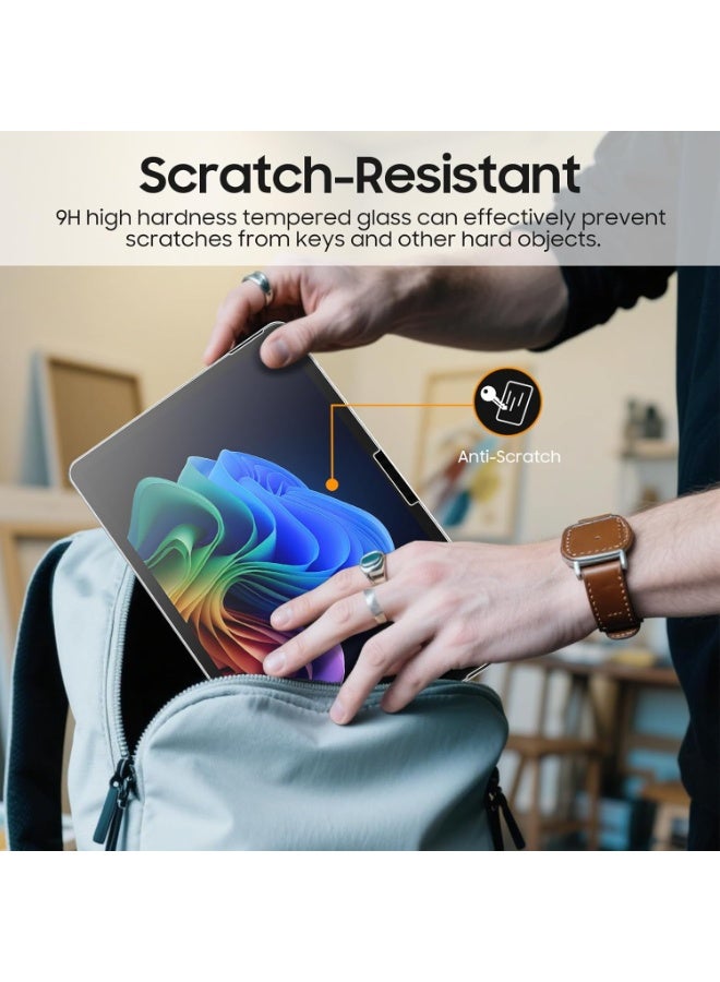 2Packs HD Clear Screen Protector for Microsoft Surface Pro 12-inch 2025 Release, Surface Pro12 Tempered Glass Screen Film, 9H Hardness/Scratch Resistant/Bubble Free/Anti Glare - Image 4